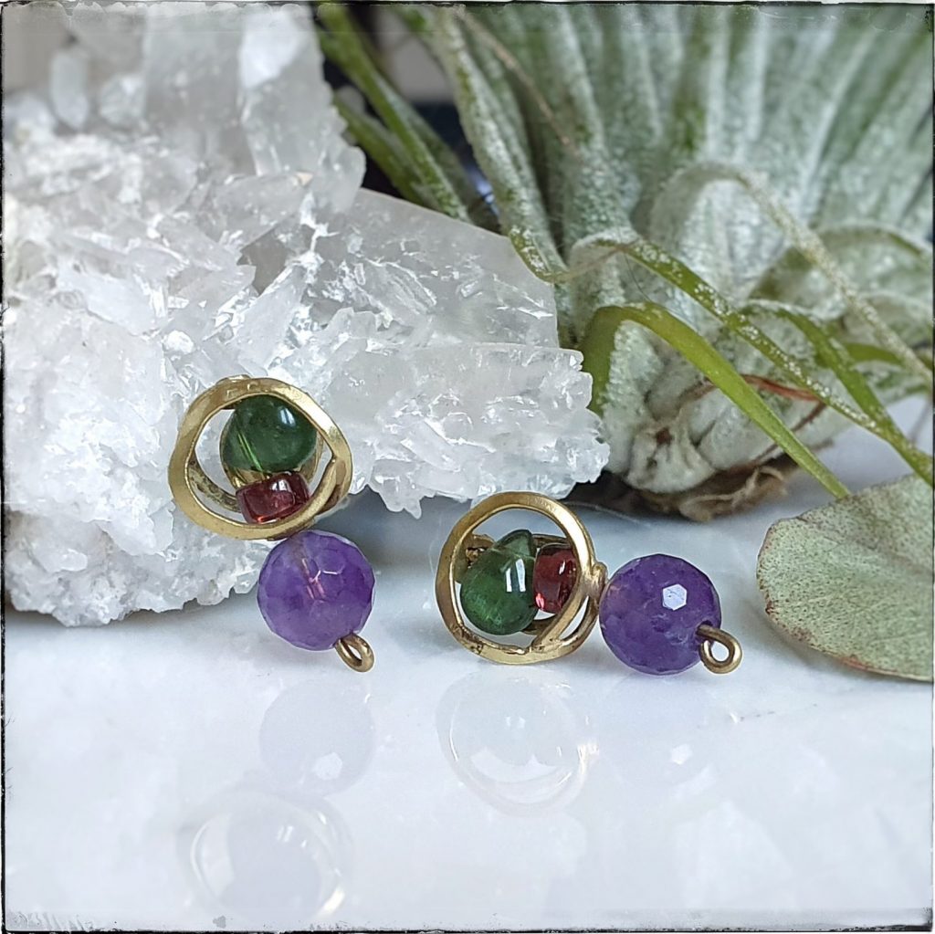 Pendientes Carla Amatista y Turmalinas