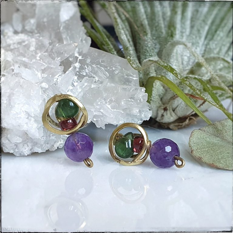 Pendientes Carla Amatista y Turmalinas