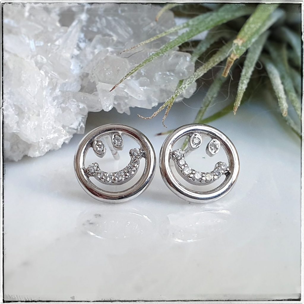 Pendientes Smile Oro Blanco